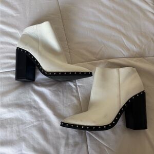 Sol Sana Stylish Black and White Women's Ankle Boots